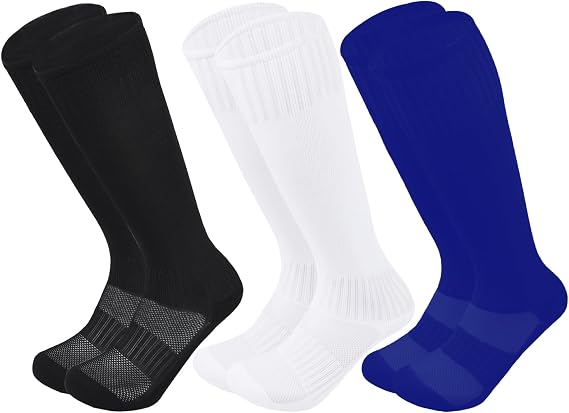Kids Soccer Socks - Youth Football & Baseball Socks for Ages 5-14