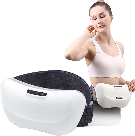 Abdominal Massager, Electric Massage Belt with 3 Intensities, Forward & Reverse, Heat, Timing Function, Relieves Flatulence & Aids Digestion