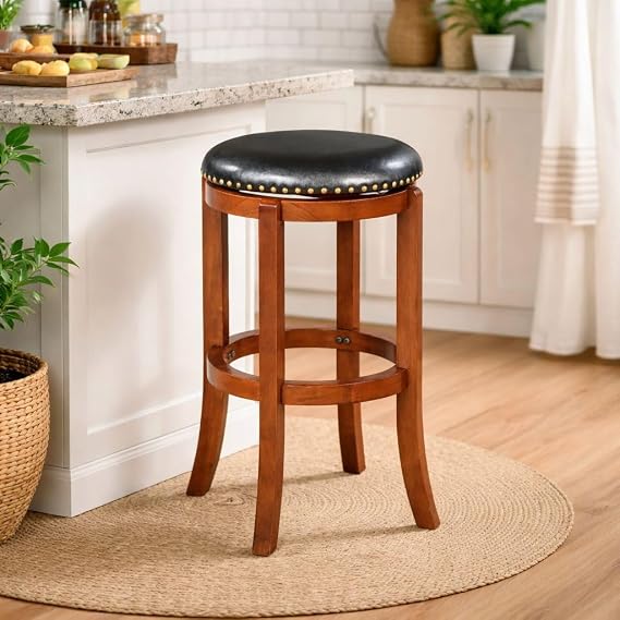 Cordova Swivel Bakckless Bar Stool - Cognac