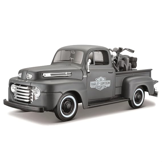 Maisto 32185 1:24 Scale Ford F-1 Pickup 48 Plus WLA Flathead 42 Model Car (Green)