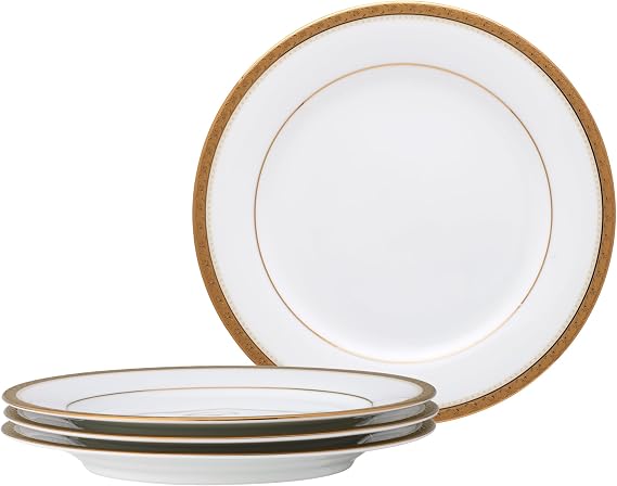 Noritake Charlotta Gold Set of 4 Salad Plates, 8 1/4"