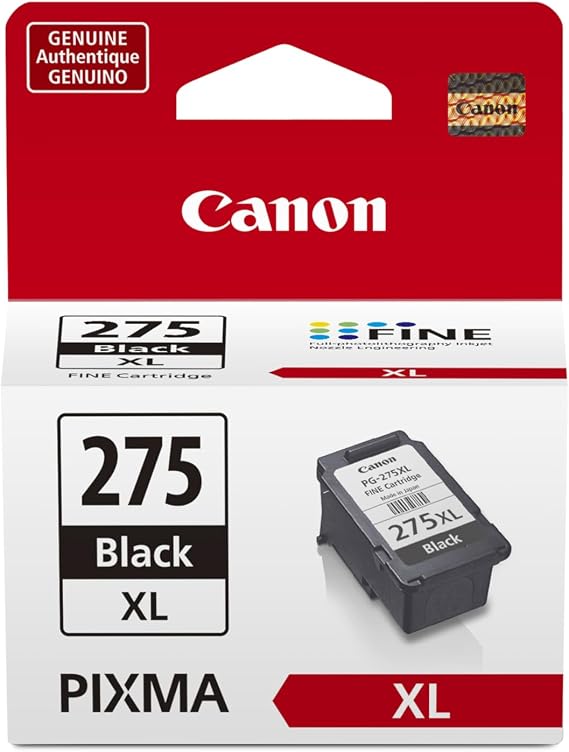 Canon PG-275 XL Genuine Black Ink Cartridge, Compatible with TS3520/3522, TR4720/4722, TR4723/TR4725