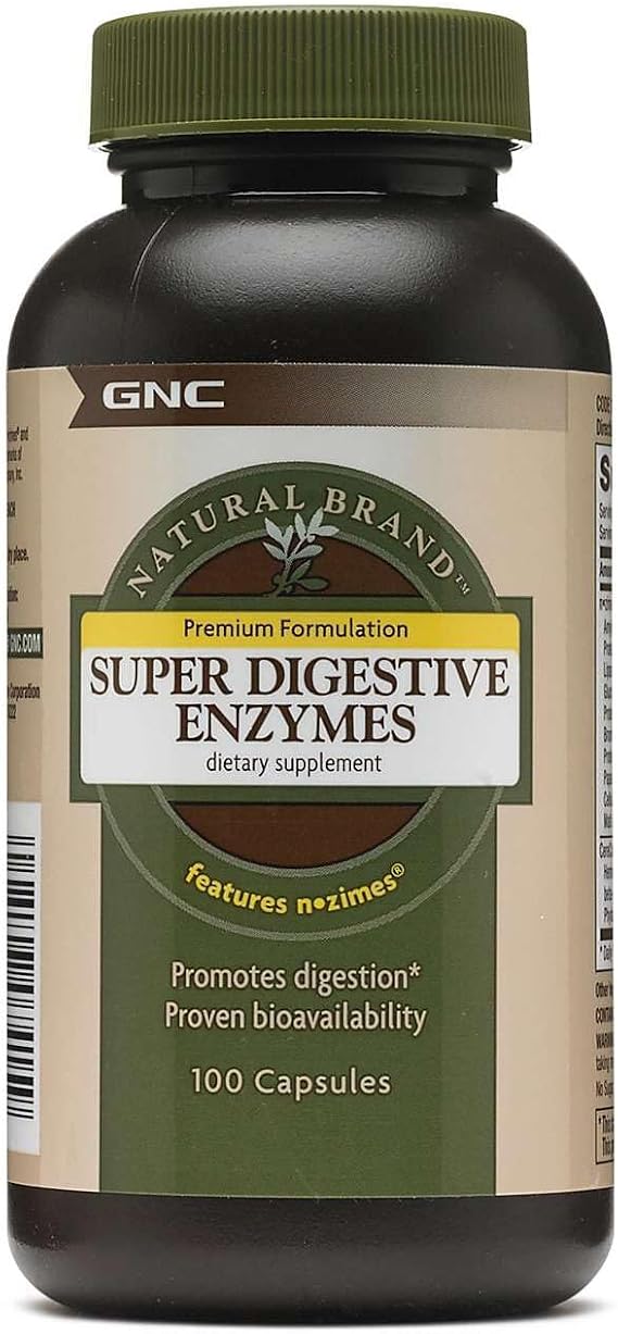 GNC Natural Brand Super Digestive Enzymes, Digestive Support, 100 Capsules