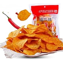Spicy Potato Chips, Vegetable Dried Food, Mala Latiao, Potato Chips, Snack Food, Vegan,Delicious Chinese Snack Gift (Mala slices,3bags)