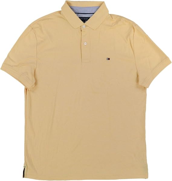 Tommy Hilfiger Mens Custom Fit Interlock Polo Shirt (Small, Fall Yellow)
