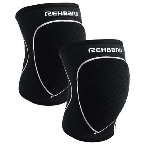 Rehband Neoprene Knee Pads for Volleyball Handball and Other Indoor Sports Comfortable and Tight Fit Protectors for Men and Women Black 1 Pair XS