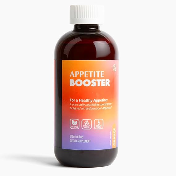 Appetite Booster Weight Gain Stimulant Supplement Eat More for Underweight Adults & Kids 4+ Fortified with Vitamins B1,B2,B3,B5,B6,B12, Folic Acid, Iron, Zinc, Amino Acids, Flax Seed Oil