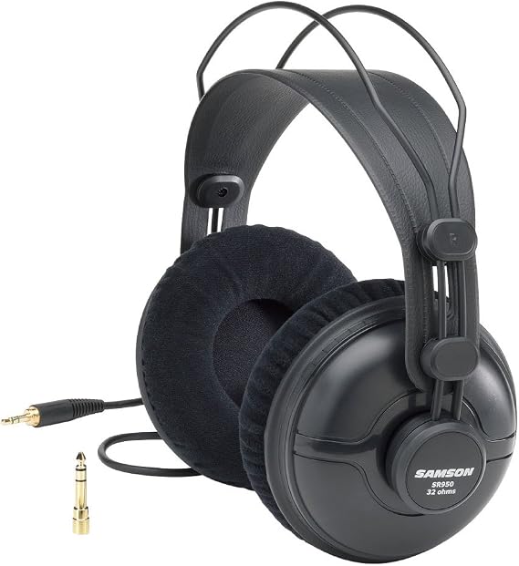 Samson SR950 Closed-Back Over-Ear Studio Headphones for Mixing and Editing, black