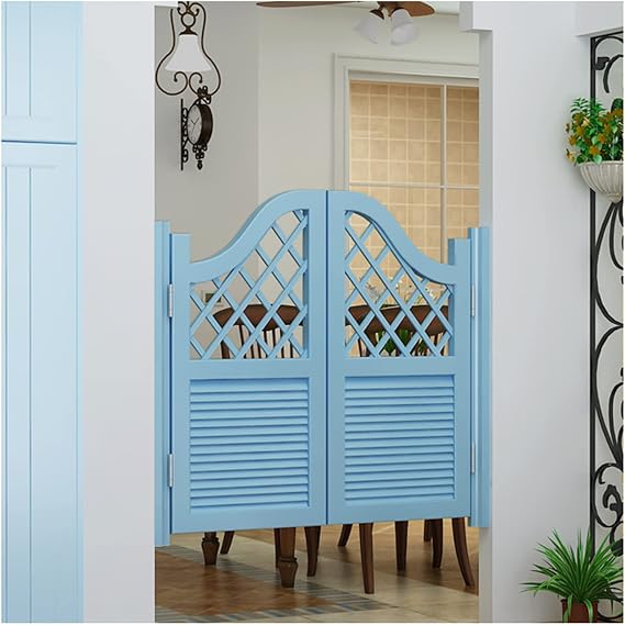 Swinging Doors Indoor Cafe Swinging Door, White Solid Wood Half Waist Saloon Bar Swing Door,for Swing Doors Cafe Bar Counter Door,Stainless Steel Hinges,Customizable,B,W75xH70cm(29.5x27.5in)