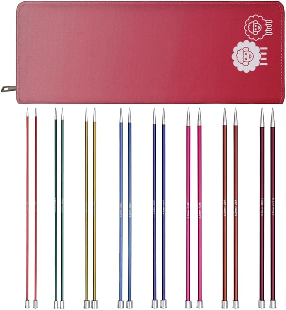 KnitPro Zing Deluxe Single Pointed Needle Set 14" (35cm) | 8 US Sizes (1.5 to 10)