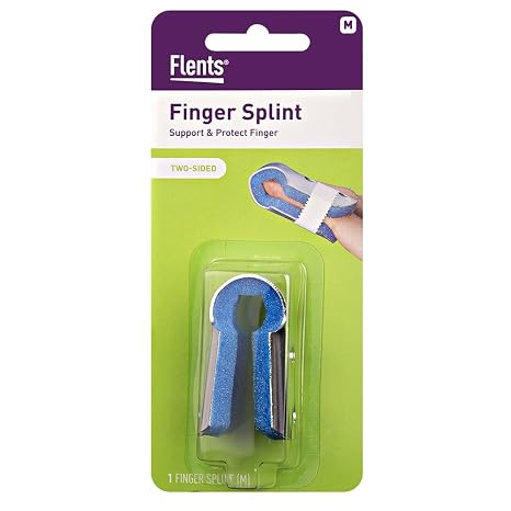 Flents Finger Splint, 2-Sided Splint, Medium, Supports & Protects Injured Finger