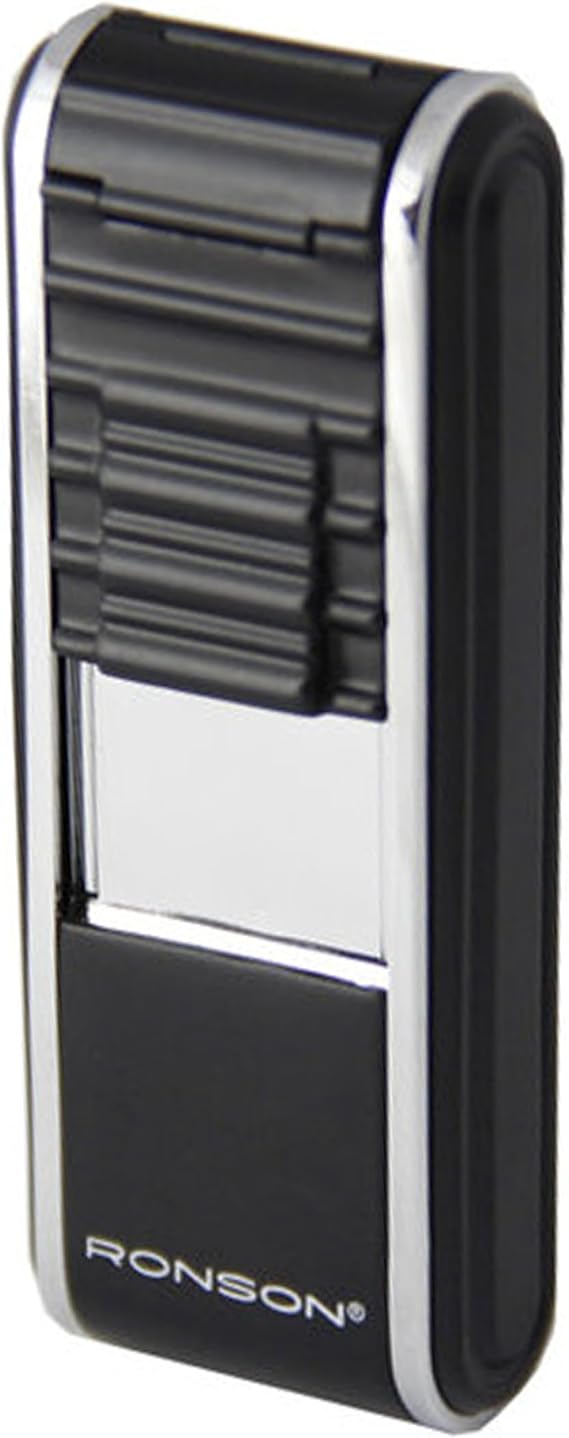 Ronson Curtain jet flame gas lighter black, RL13008BLK