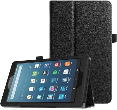 Fintie Folio Case for Amazon Fire HD 8 Tablet 7th8th Generation, 20172018 Release - Slim Fit Premium Vegan Leather Standing Protective Cover, Black