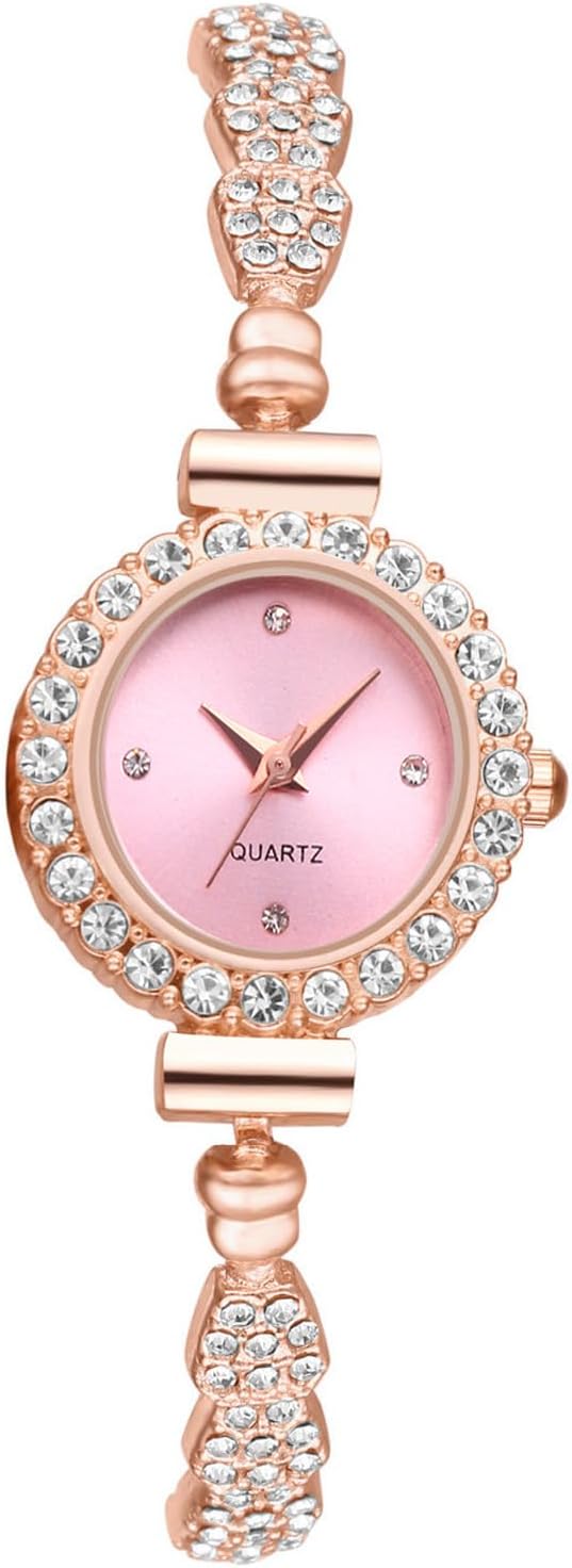 JewelryWe Women's Watch Elegant Analogue Quartz Wrist Watch Women's Small Simple Casual Watch Clasp Watch with Metal Strap Rose Gold/Silver