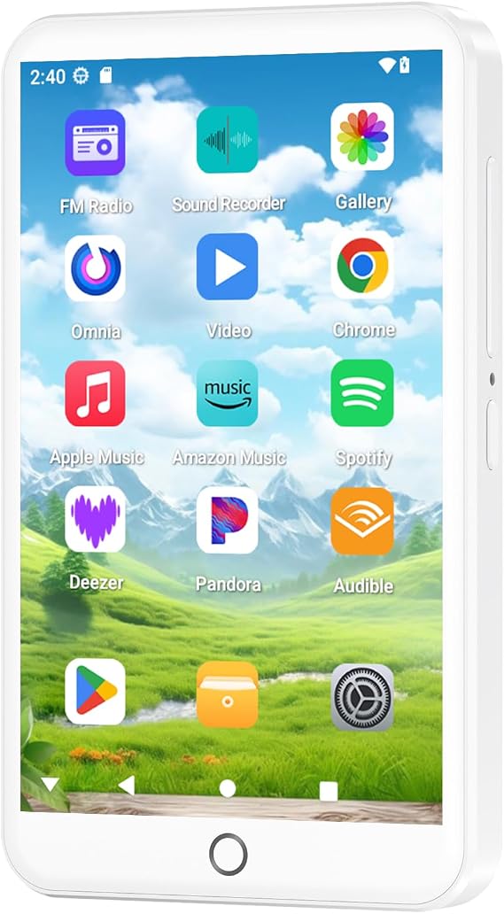Android 13 MP3 Player with Bluetooth and WiFi, MP3 MP4 Player with 4" Touchscreen and Speaker, 3GB RAM & 32GB ROM, Spotify Music Player with Audible, Amazon Music, Play Store (White)