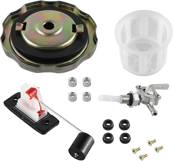Generator Fuel Tank Valve Chrome Cap 5/7 Gallon | Universal gas tank shutoff valve Cap for portable generator plastic fuel tanks