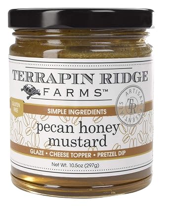 Terrapin Ridge Farms Pecan Honey Mustard Sweet & Tangy Mustard for Cheese, Meats, Pretzels & More 10.5 oz Jar