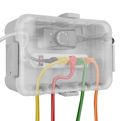 Flemoon Large IP54 Waterproof Outdoor Electrical Box with Transparent Lid