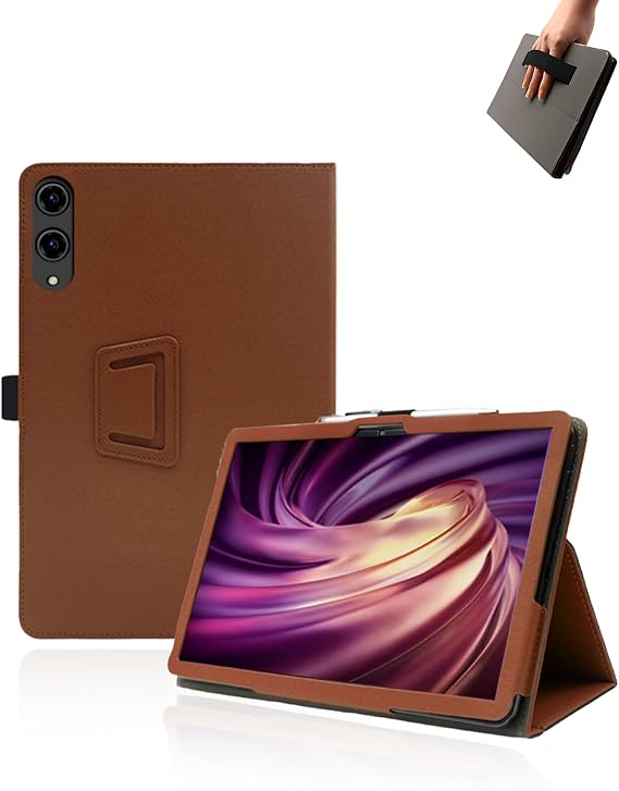 Case for Doogee Tab E3 Pro Android Tablet 13 inch Tablets,13 inch Tablet,UYRUREL Leather Slim Folding Stand Cover with Hand Strap Magnet for Men Women Full Protection,Brown.