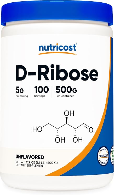 Nutricost D-Ribose Powder (500 Grams) 5g Per Serving, GMO-Free