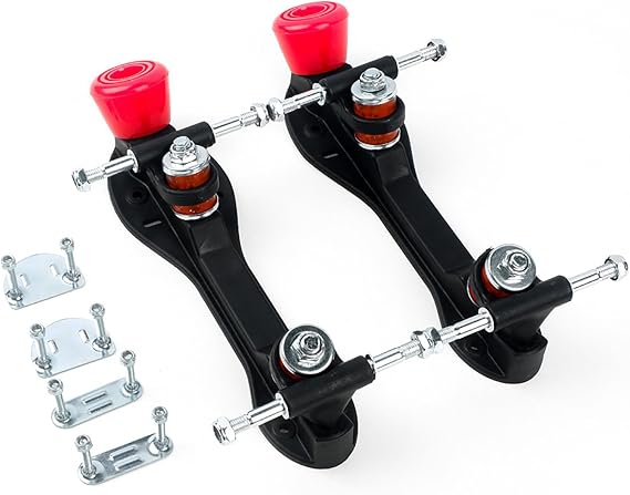 Roller Skate Plate Mounting Kit Four-Wheel Two-Row Roller Skate Bracket Shoes Modification Skateboard Base Bottom Plate,Red PU Brake Head-27.0CM