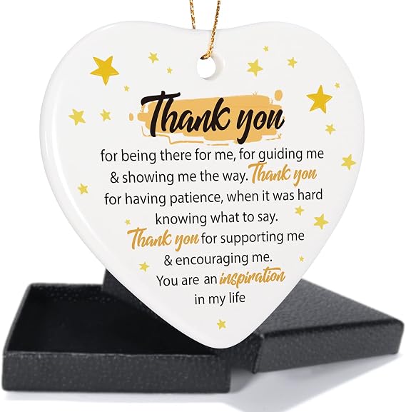 Thank You Gifts for Women, Teacher Appreciation Gift, Appreciation Gifts for Teacher Boss Lady Mentor Coatch Supervisor Principal for Birthday Christmas Thanksgiving, Heat Plaque
