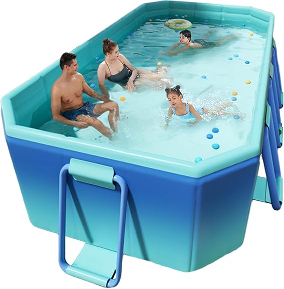 Large Folding Pool 4.6 ft 1.6 m No Air Pump for Home Kids and Adults
