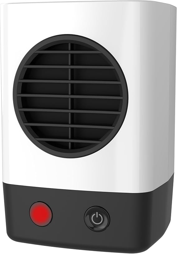 Lasko 400W MyHeat Mini Personal Ceramic Space Heater - 6 - 201 - White | For Home and Office, Simple Single Speed, Tip Over Switch, Energy-Efficient, Overheat Protection for Bedrooms and Offices