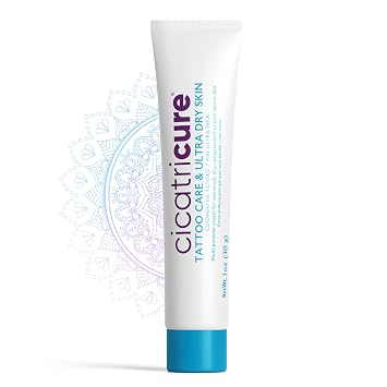 Cicatricure Tattoo Care & Ultra Dry Skin, Tattoo Aftercare Cream and Multi-Purpose Moisturizer for Dry Skin, After Inked Hydrating Care to Nourish and Comfort Post-Ink Areas, Fragrance-Free, 1 oz