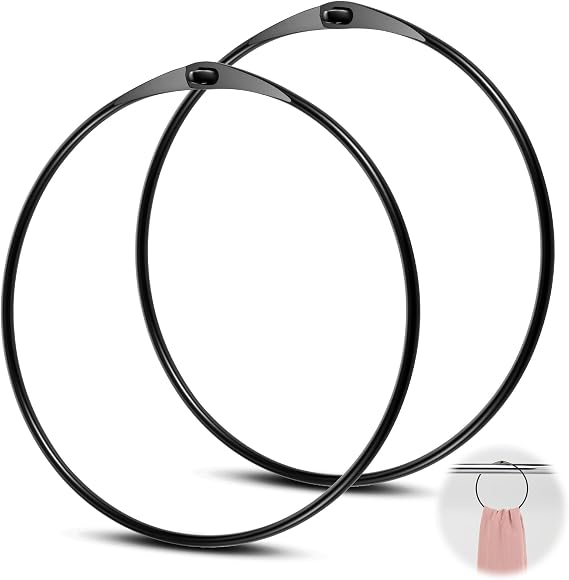 Namalu Warenring Large Key Ring Black Versatile Metal Ring with Easy Closure for Jersey Storage for Hanging Keys Clothes and Bags