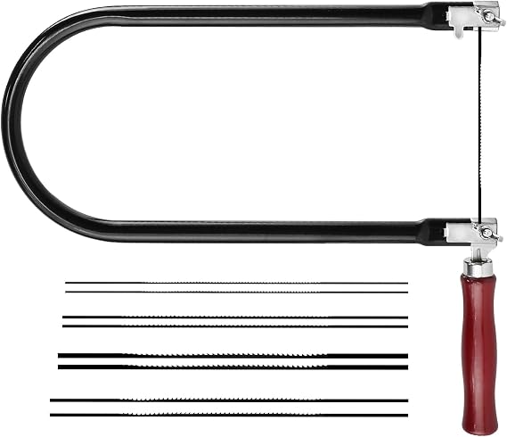 Coping Saw, 9-Piece Coping Saw Blades Set for Woodworking, 31 * 11 CM Fine Tooth s aw for Fret Cutting, for Model Making, for Wood Fine Cut, DIY