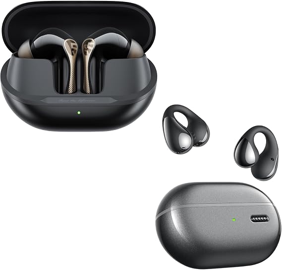 SoundPEATS Air5 Pro+ Active Noise Cancelling Earbuds with xMEMS and PearlClip Pro Hi Res Ear Clip Earbuds
