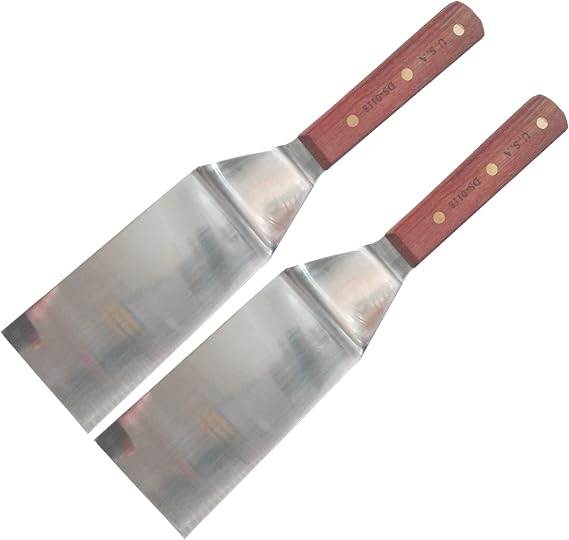 Sunrise Kitchen Supply Stainless Steel Turner Spatula (6"x3" Pack of 2)
