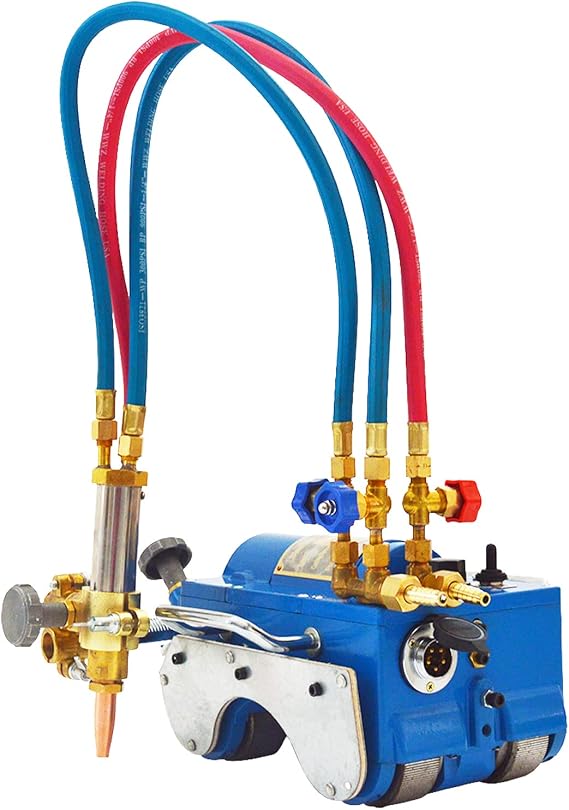 INTBUYING CG2-11C Electromagnetic Track Flame Cutting Machine Beveling & Torch Cutter for 0.2"-4" Pipes with Chain & Gas Torch 110V