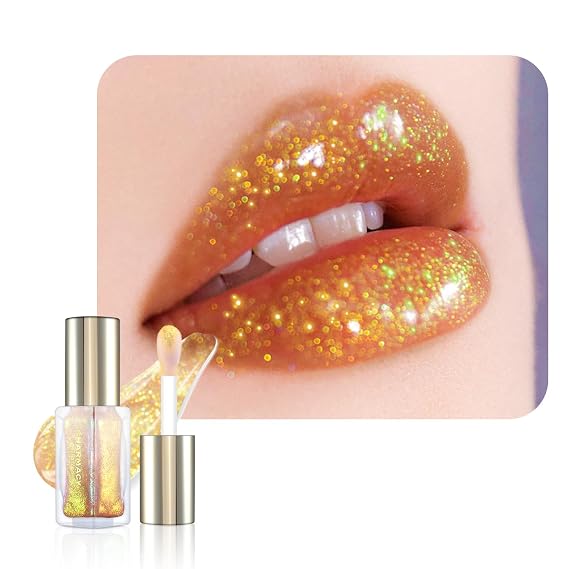 CHARMACY Aurora Glitter Moisturizing Lip Gloss, MultiColor Shimmer Lip Gloss, Hydrating Non-Sticky Formula Glitter Lip Glaze, Easy to Apply, Long-Lasting, High-Shine Sheer Finish #101