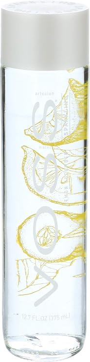 Voss Water Artesian Flavoured Water, Sparkling Lemon Cucumber, 375 ml Glass Bottle