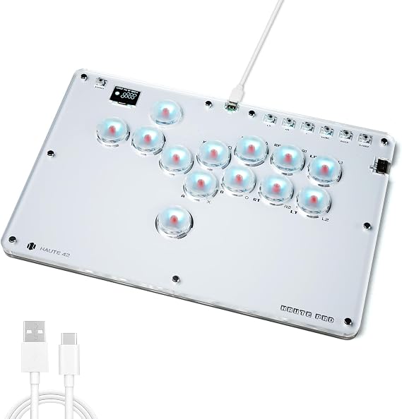 Sehawei Arcade Stick 13Keys All-Button Gamerfinger with Turbo Functions & Custom RGB,Arcade Controller Street Fight for PC/Ps3/Ps4/Switch/Steam Game Keyboard-Supports Hot Swap & SOCD | Supports Hot Swap & SOCD, Compatible with PC/Ps3/Ps4/Switch/Steam