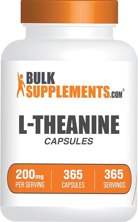 L-Theanine Capsules - L-Theanine Supplement, L-Theanine 200mg, Theanine Pills - Amino Amino Supplement, Gluten Free - 1 Theanine Capsule per Serving, 365 Capsules
