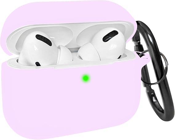 Case Cover for Airpods Pro 2 Soft Silicone Skin Cover with Keychain Protective Case Accessories Apple Airpods Pro 2nd Generation Case 2022 Charging Case Front LED Visible - Lavender