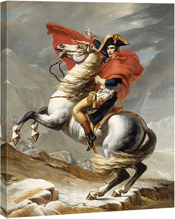 Wieco Art Napoleon Crossing the Alps of Jacques-Louis David Paintings Reproduction Abstract HD Prints Wall Decor Classic Artwork for Home & office Decoration