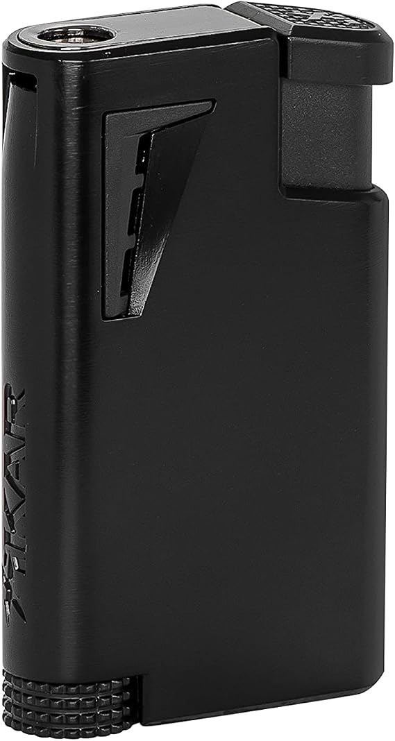 Xikar XK1 Single Jet Flame Torch Lighter, Innovative Technology, Single-Action Piezo Ignition, Burner Protection, Large Fuel Adjustment Knob and Fuel Window, Black