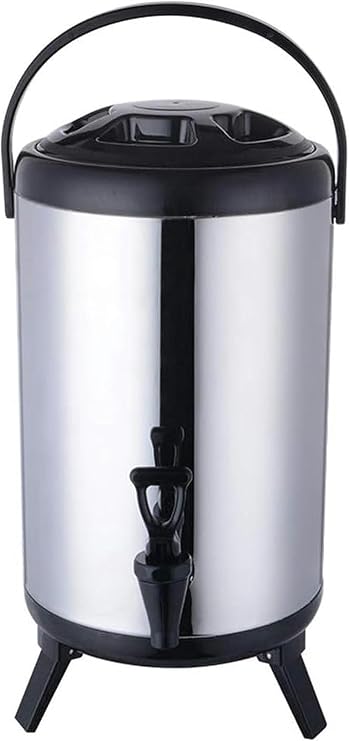 Stainless Steel Insulated Beveradispenser,Warm Beverage Dispensers, Insulated Or Refrigerated Milk Tea Buckets With Taps(12L)