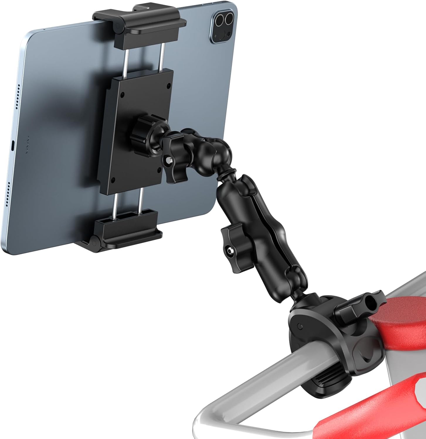 PLDHPRO Tablet Holder Treadmill iPad Microphone Stand Holder for Bicycle Music Stand Tripod Exercise Bike Handlebar Gym Compatible AirMiniSamsungAndroidFireHD Tab Mobile Phones 5.1 - 15.6 Inches