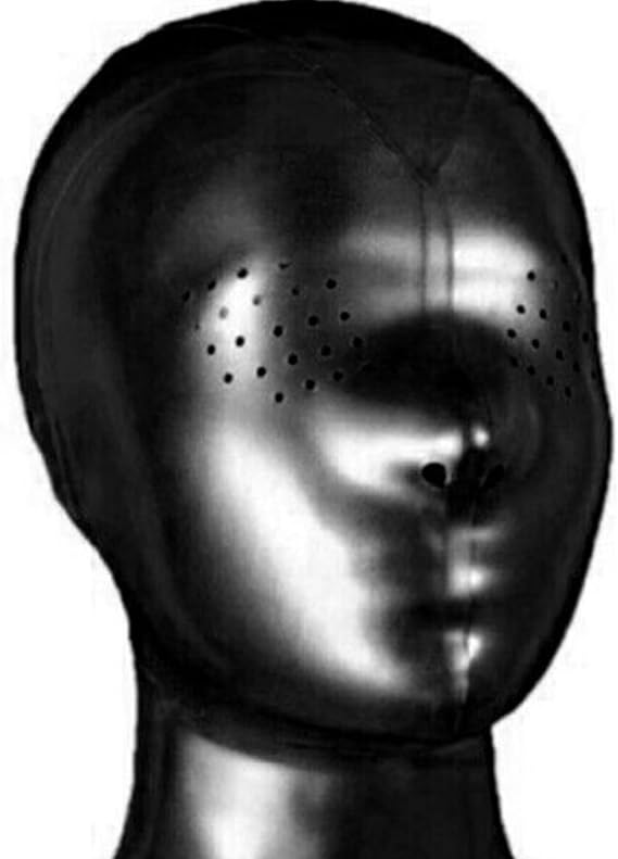 Black Latex Hood Micropores Full Cover Latex Hood Elastic Breathable for Halloween Cosplay Costume