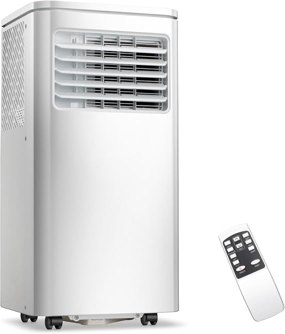Electactic Portable AC Units 8100 BTU, 4-in-1 Fast Cooling Room Air Conditioner for Bedroom & Office, 24-Hour Timer & Smart Remote, Dehumidifying Mode for Rooms up to 350 Sq.Ft