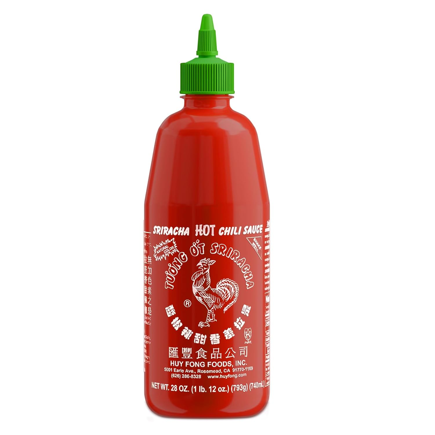 Huy Fong Sriracha, 28 Onuce Original Flavor Hot Chili Sriracha, 28 OZ Spicy Hot Sauce, Chili Pepper Sauce for Asian foods, Hotdogs, Eggs, Burgers, Soups, Tacos, Pack of 1