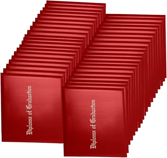 Diploma Cover 8.5x11 Leatherette Padded Certificate Folder Red | Graduation Diploma Document Degree Award Certificate Cover; Padded Protection Ribbon Corner Leather Document Holder