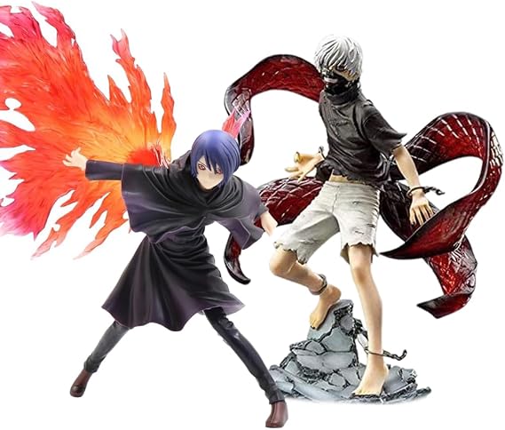 Tokyo Ghoul Figure 2 Pieces Kirishima Tōka/Kaneki Ken Action Figure PVC Statue Collection Anime Figure Ornaments Desktop Decoration Gift for Anime Fans