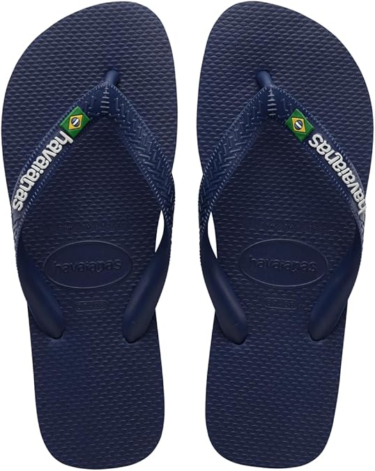 Havaianas Kid's Brazil Logo Flip Flop Sandal, Navy Blue, 10 M US Toddler