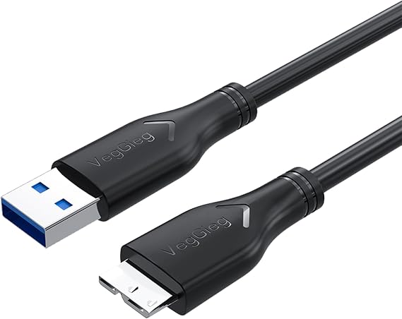 VegGieg USB 3.0 Micro B Şarj ve Data HDD Kablosu 50 CM